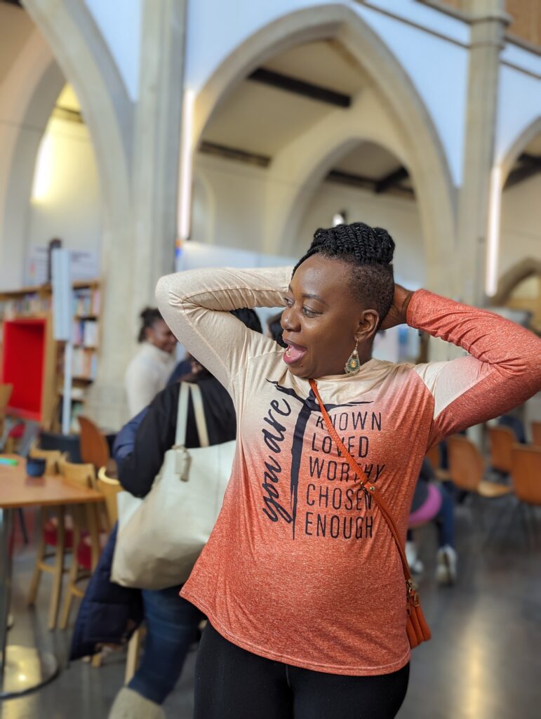 Author in a community event at church