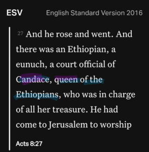 Bible passage from Acts 8.27