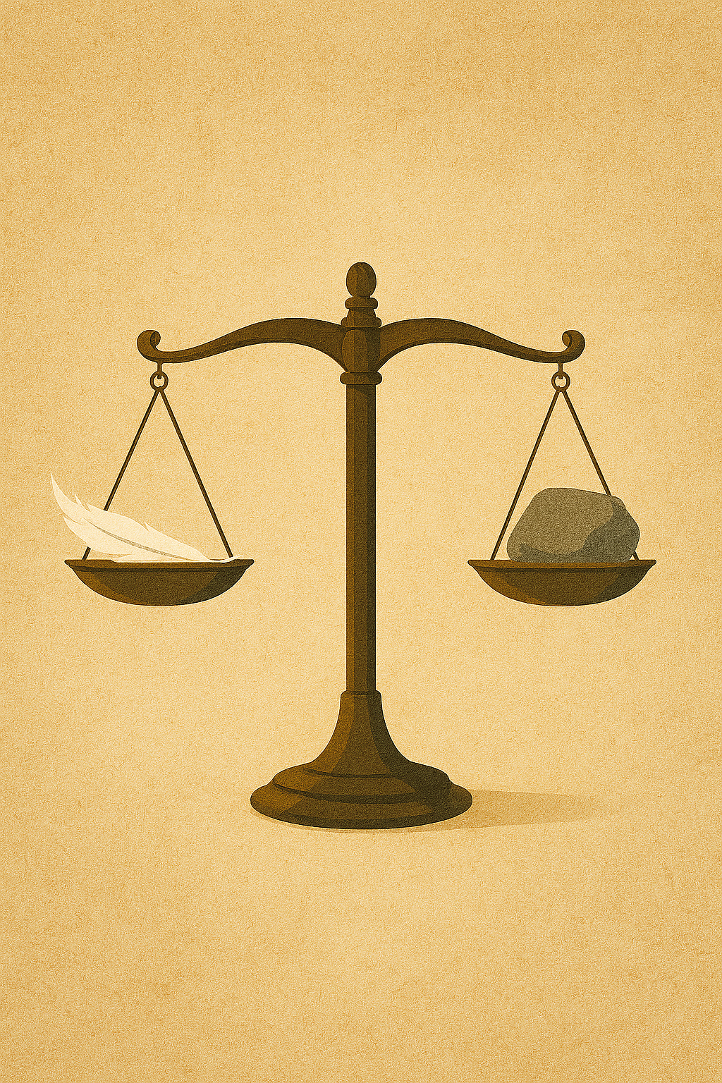 A feather weighs more than stone depicting how a defenceless Tamar stood against her patriach